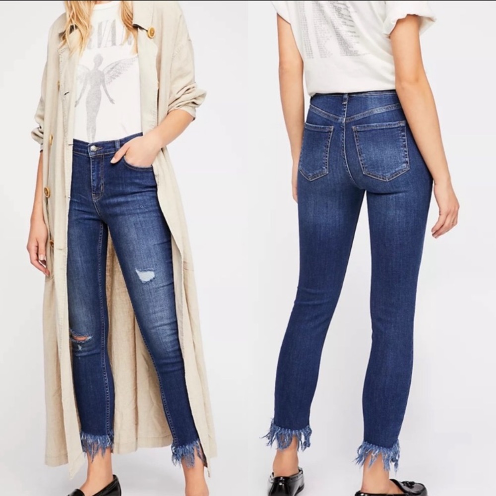 Free people Great Heights Frayed Skinny Jeans